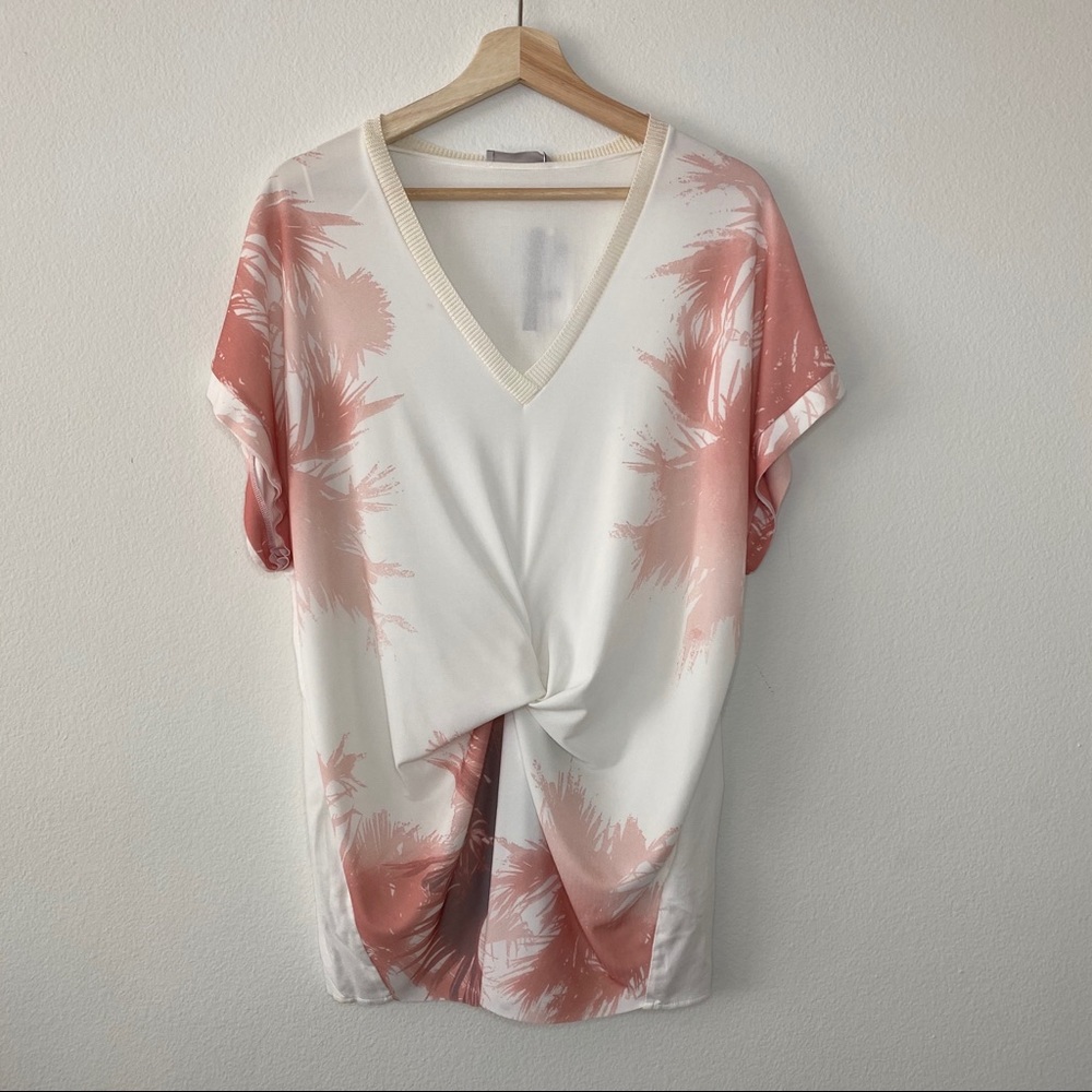 ZARA W&B Collection Palm Tree Twist Blouse